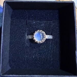 Elegant Silver and Blue Gemstone Ring